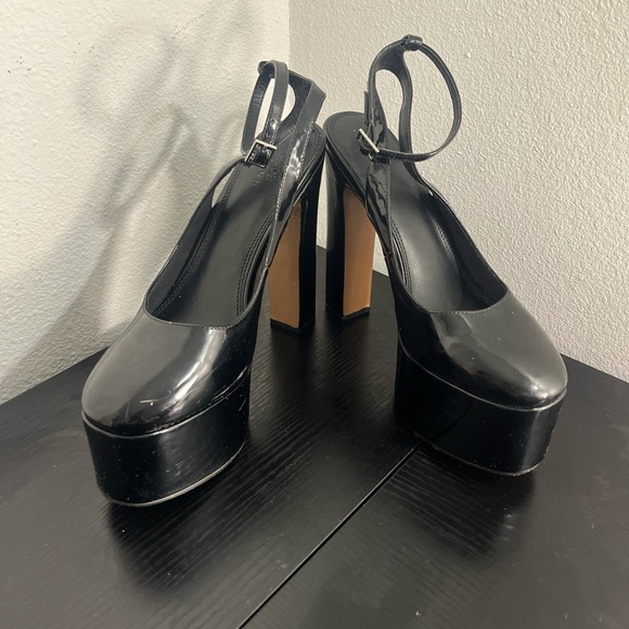 ASOS Black Platform Patent Leather Heels 👠 - Picture 4 of 5